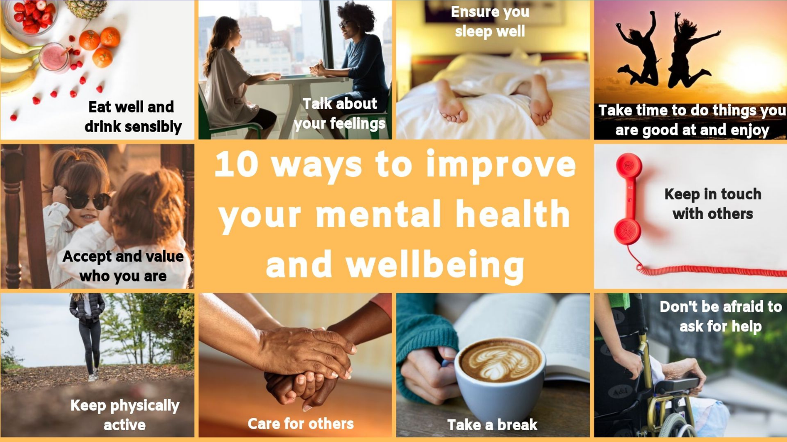 10 ways to improve your mental health and wellbeing