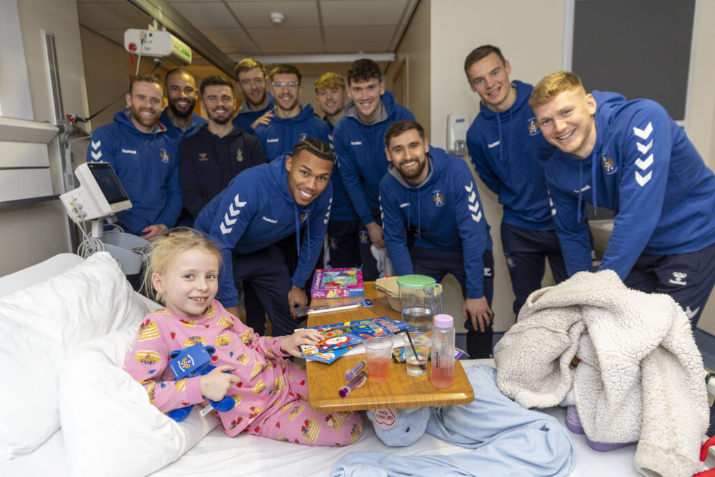 Players from Kilmarnock FC visiting Children's Ward at Christmas