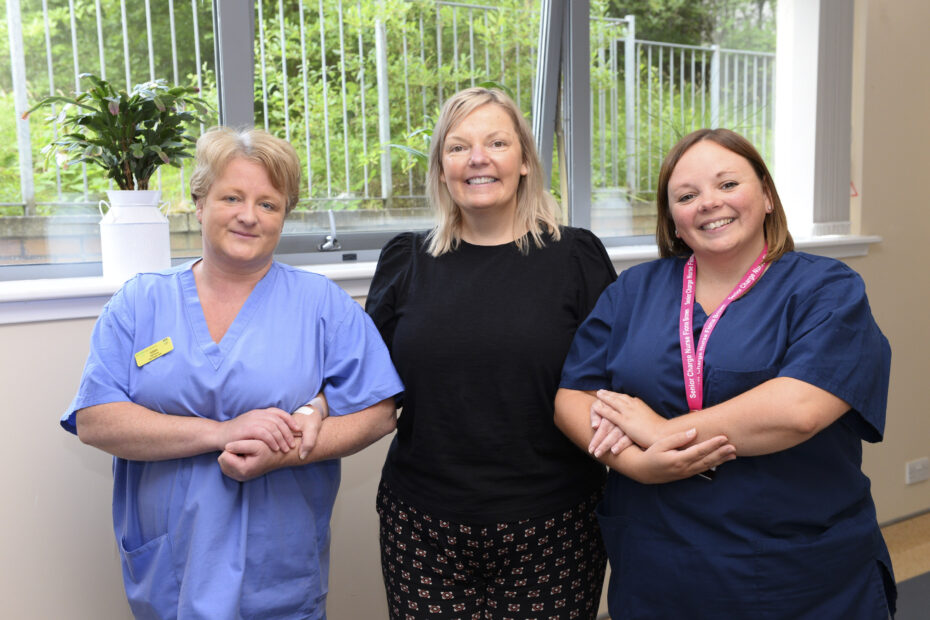 Picture: (from left to right) Deborah Rooney (staff nurse), Donna (patient) and Fiona Brown (senior charge nurse)