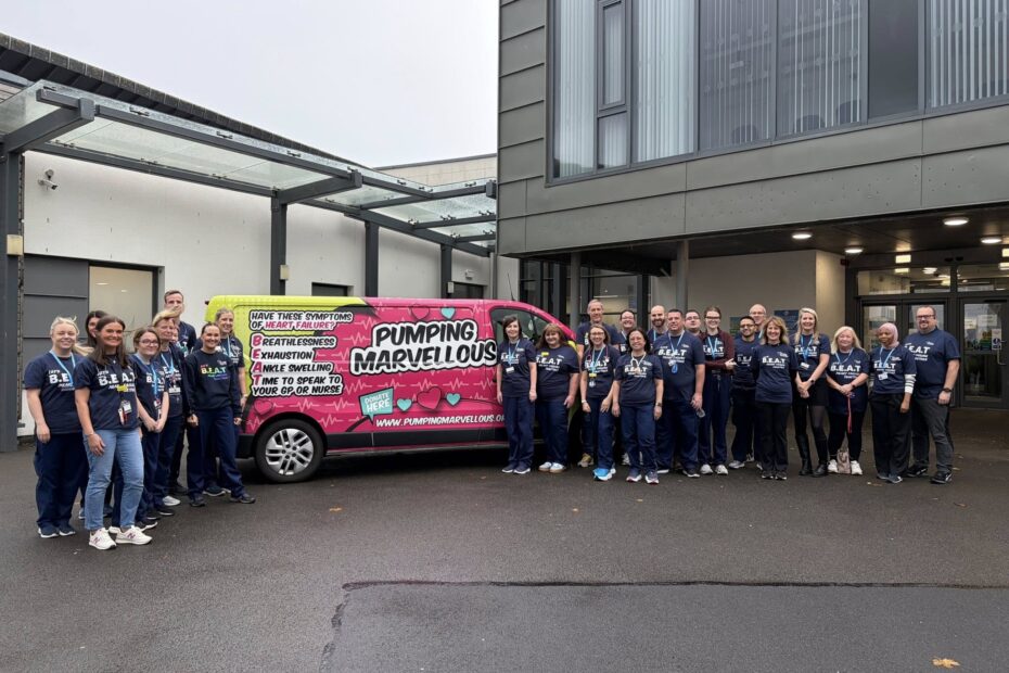 A team photograph outside Girvan Community Hospital
