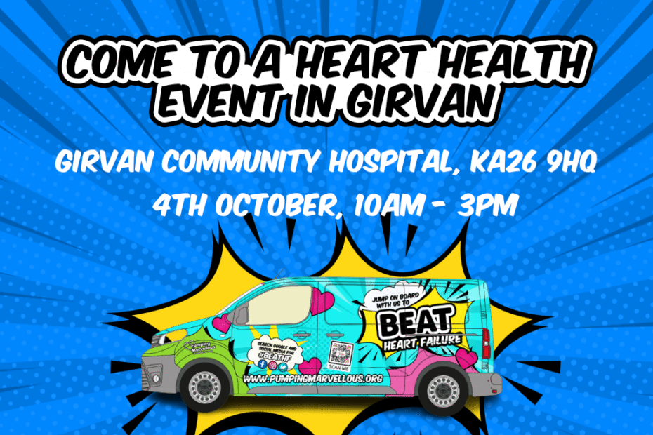 Graphic with picture of a Pumping Marvellous van and the event details