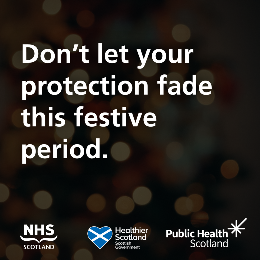 Winter vaccine graphic - don't let your protection fade this festive period.