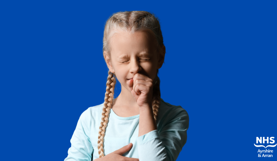 Young girl coughing